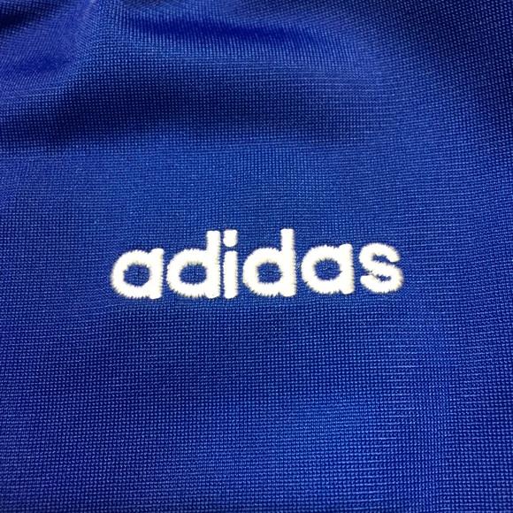Adidas track jacket kids size 6 blue white 3 stripe full zip - Picture 8 of 9